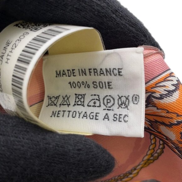 HERMES Twilly CAVALCADES Silk100% Rose Poudre/Jaune d'or 061829S - Picture 8 of 9